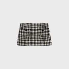 TRAPEZE MINI SKIRT IN WOOL TWEED - IVOIRENOIR CELINE at Celine